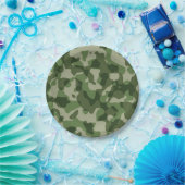 陸軍迷彩柄誕生会 ペーパープレート (パーティー)