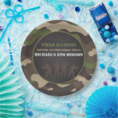 陸軍迷彩柄誕生日パーティープレート ペーパープレート (パーティー)