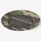 陸軍迷彩柄誕生日パーティープレート ペーパープレート (アングル)