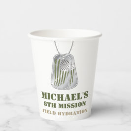 陸軍迷彩柄誕生日パーティー紙カップ 紙コップ