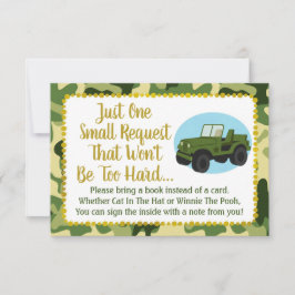 陸軍迷彩柄赤ちゃんシャワー予約カードを持参 招待状