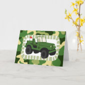 陸軍迷彩柄軍隊車両 カード (黄色い花)