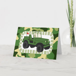 陸軍迷彩柄軍隊車両 カード