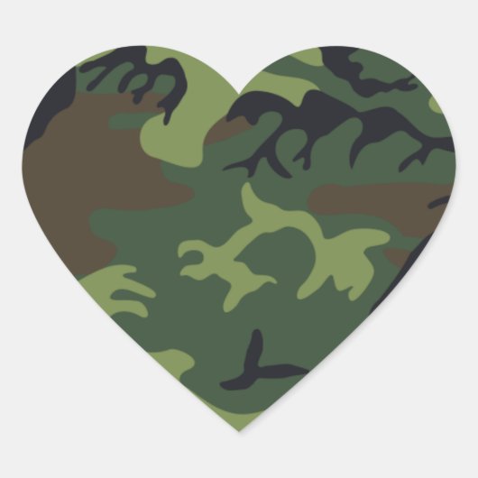 陸軍迷彩柄 ハートシール (正面)