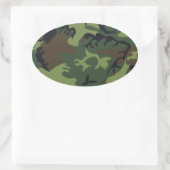 陸軍迷彩柄 楕円形シール (バッグ)