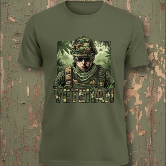 陸軍退役軍人迷彩 Tシャツ