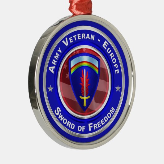 陸軍退役軍人 – ヨーロッパ記念クリスマス メタルオーナメント (右)