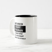 陸軍退職した退役軍人おもしろい退職 ツートーンマグカップ (正面左)