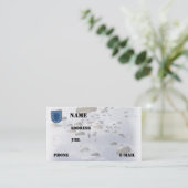 陸軍部隊の退役軍人のリクルーターは名刺を診察します 名刺 (スタンド正面)