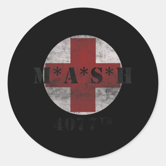 陸軍4077th赤十字軍隊ヴィンテージ ラウンドシール (正面)