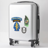 陸軍5番特殊部隊グループグリーンベレー輪郭 シール (スーツケース)