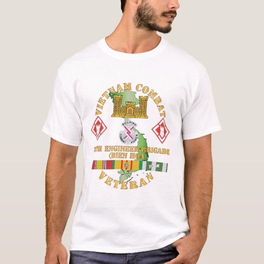 陸軍 – ベトナム戦闘退役軍人第20エンジニアBri Tシャツ (正面)