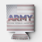 陸軍"兵士，退役軍人，アメリカ" 缶クーラー (裏面)