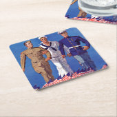 陸軍・海軍・海兵隊 スクエアペーパーコースター (アングル)