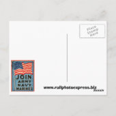 陸軍、海軍、海兵隊WPA 1917に参加 ポストカード (裏面)