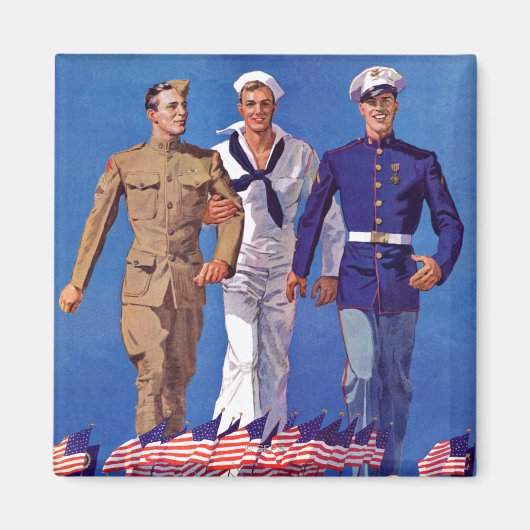 陸軍、海軍、海軍 マグネット (正面)