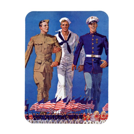 陸軍、海軍、海軍 マグネット (縦)