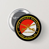 陸軍 – 第10騎兵連隊 – フォートサプライ, OK - B 缶バッジ (正面&裏面)