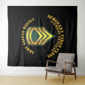 陸軍 – 軍曹1等級 – SFC – 戦闘退役軍人 タペストリー (インサイチュ(横))