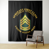陸軍 – 軍曹1等級 – SFC – 戦闘退役軍人 タペストリー (インサイチュ)