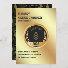 陸軍/軍隊をテーマにした卒業パーティー招待状 招待状