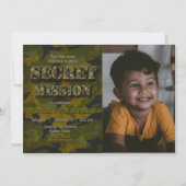 陸軍 – 軍隊 – 兵士 – 少年誕生日付/写真 招待状 (正面)