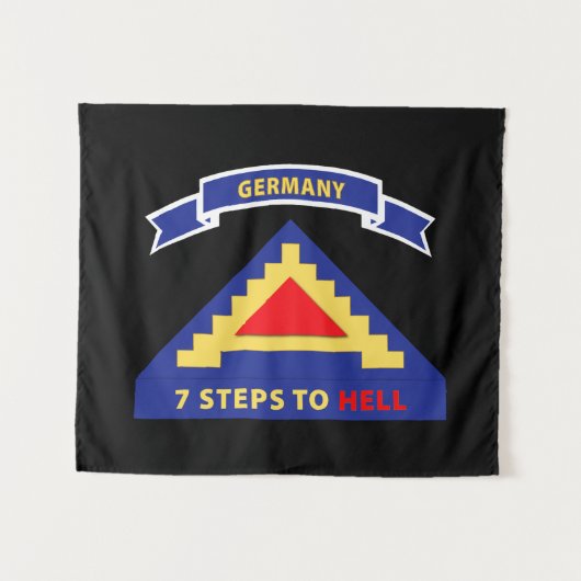 陸軍 – 7番目の統一された州軍w 7ステップ地獄w Sc タペストリー (正面(横))