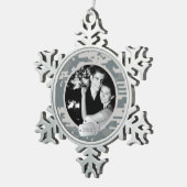 陸軍ACUsと犬タグのクリスマス スノーフレークピューターオーナメント (右)