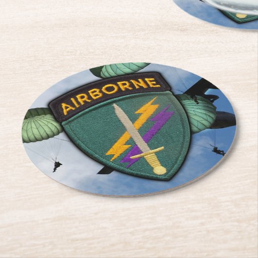 陸軍USACAPOC(A)心理作戦 ラウンドペーパーコースター (アングル)