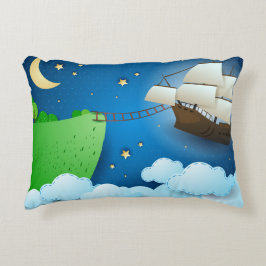 陸飛んでいる上船 アクセントクッション