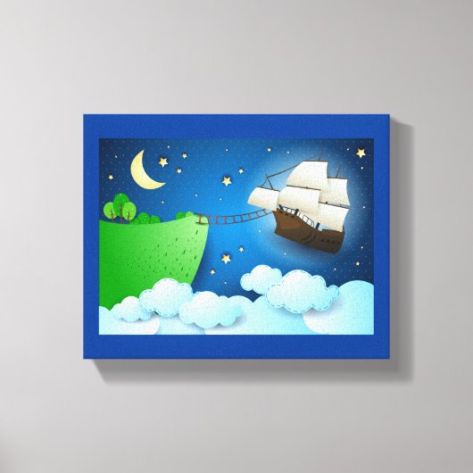 陸飛んでいる上船 キャンバスプリント (正面)