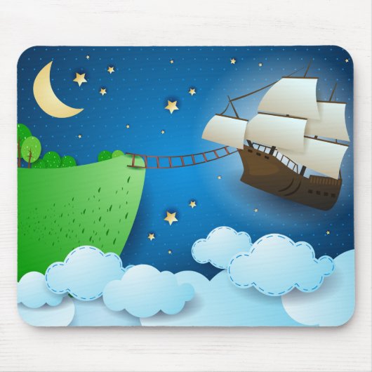 陸飛んでいる上船 マウスパッド (正面)