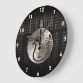 険しいアコースティックギター ラージ壁時計 (傾斜)