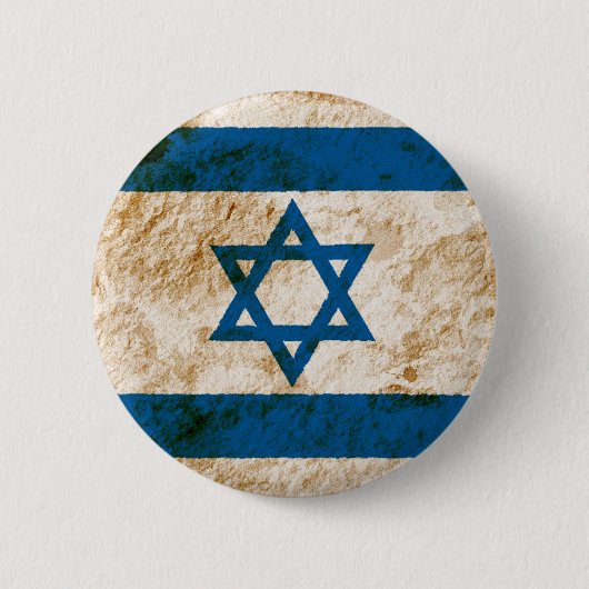 険しいイスラエルの旗 缶バッジ (正面)