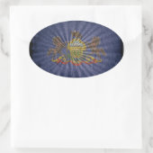 険しいウッドペンシルバニア州旗 楕円形シール (バッグ)