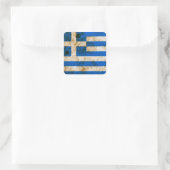 険しいギリシャ国旗 スクエアシール (バッグ)