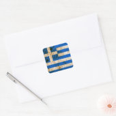 険しいギリシャ国旗 スクエアシール (封筒)