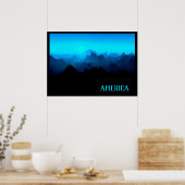 険しいスモキーブルーギザギザ山アメリカ旅行 ポスター (キッチン)