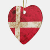 険しいデンマークの旗 セラミックオーナメント (左)