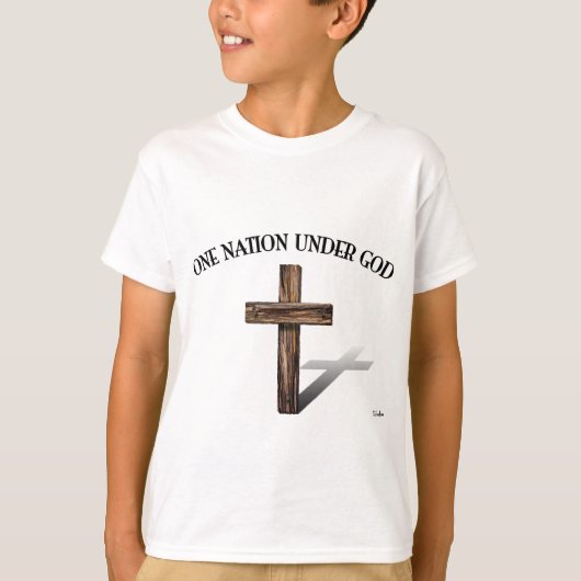 険しい十字架を持つ神の下の一つの国 Tシャツ (正面)