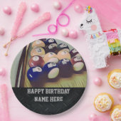 険しい大人のビリヤードの誕生日の紙皿 ペーパープレート (パーティー)