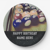 険しい大人のビリヤードの誕生日の紙皿 ペーパープレート (正面)