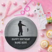 険しい大人の魚釣りの誕生日のプレート ペーパープレート (パーティー)