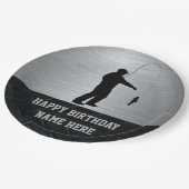 険しい大人の魚釣りの誕生日のプレート ペーパープレート (アングル)