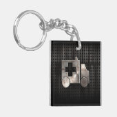 険しい救急車 キーホルダー (正面左)