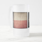 険しい木材テキサス州国旗 フロストグラスビールジョッキ (正面左)