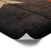 険しい木材テキサス州国旗 ポスター (角)