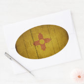 険しい木材ニューメキシコ国旗 楕円形シール (封筒)