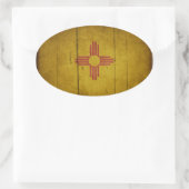 険しい木材ニューメキシコ国旗 楕円形シール (バッグ)