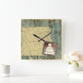 険しい板の柱時計 スクエア壁時計 (ホーム)